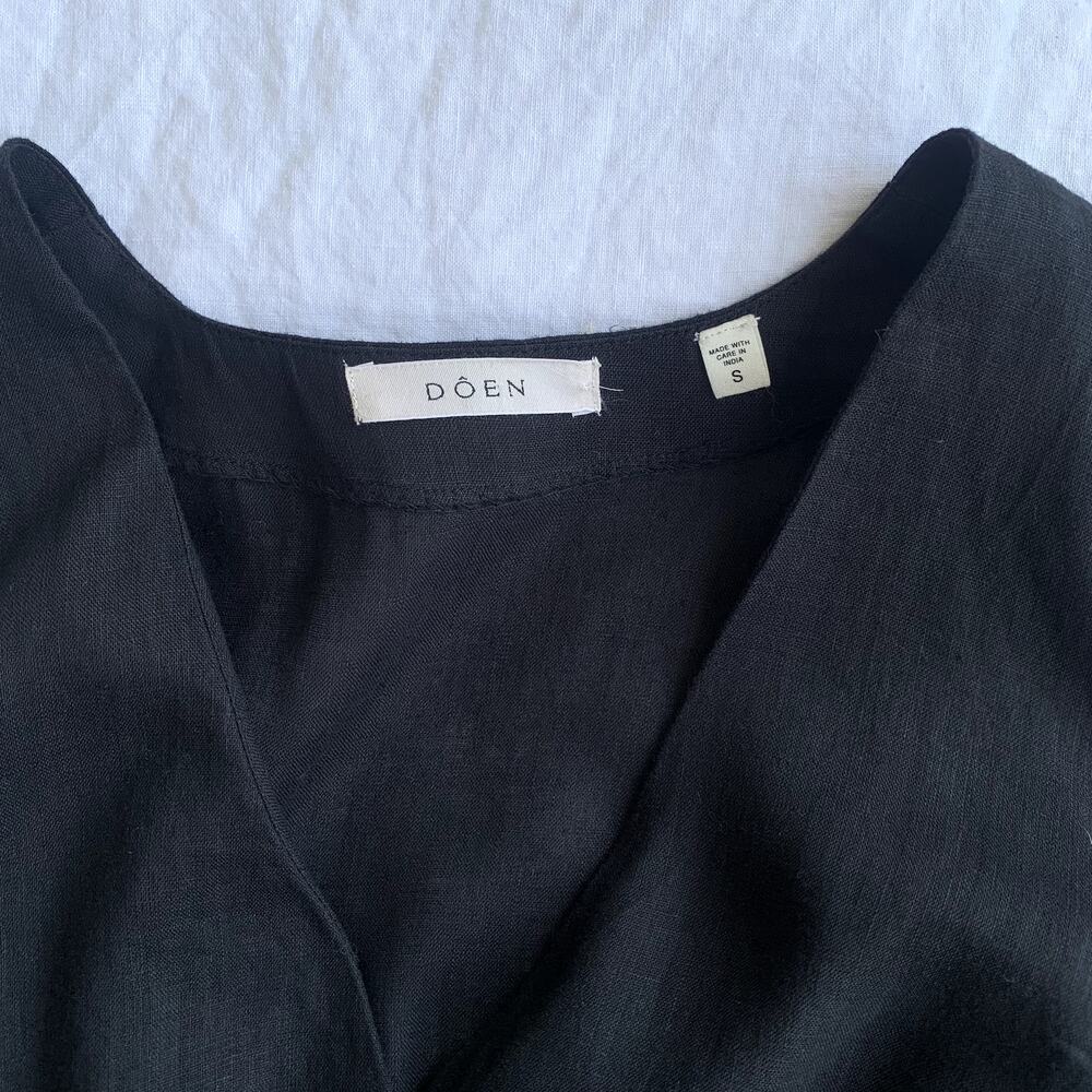 Doen Black Sleeveless Button-Front Mini Dress - Picture 9 of 14